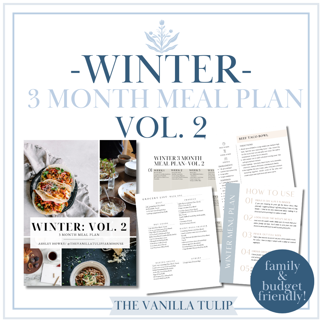 *Newest Edition* VOLUME 2: Winter 3 Month Meal Plan