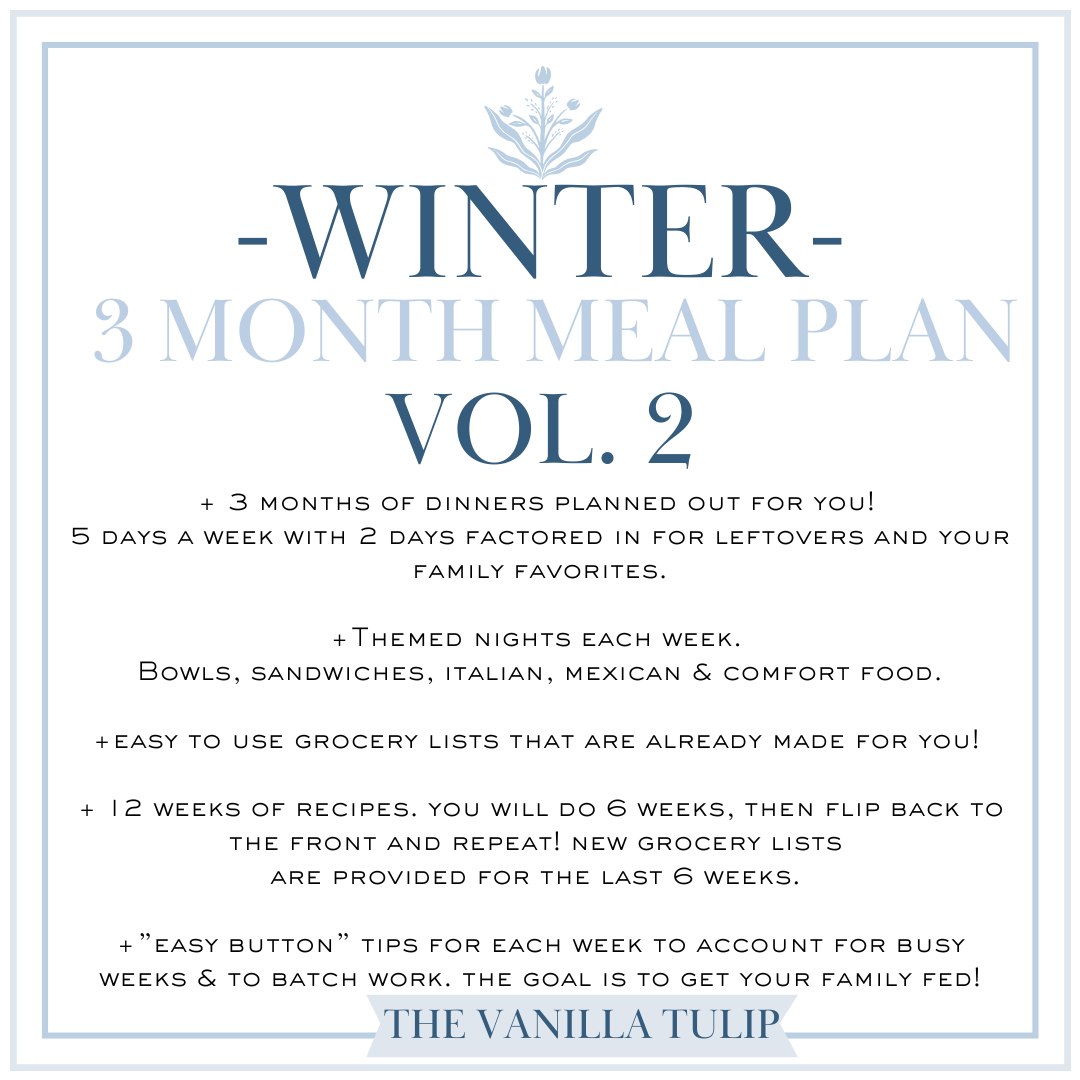 *Newest Edition* VOLUME 2: Winter 3 Month Meal Plan