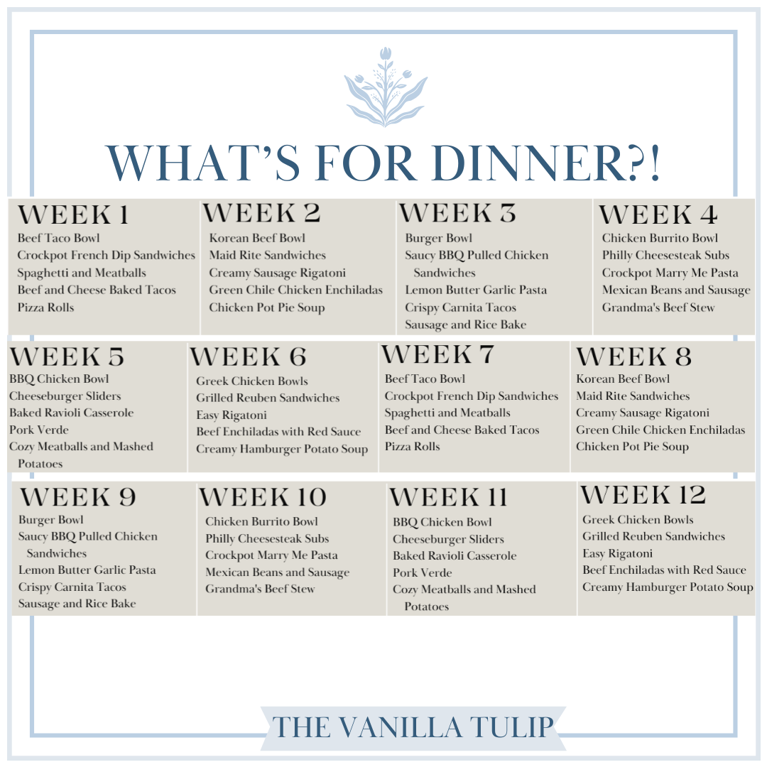 *Newest Edition* VOLUME 2: Winter 3 Month Meal Plan